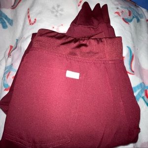 Zamora burgundy scrub pants joggers